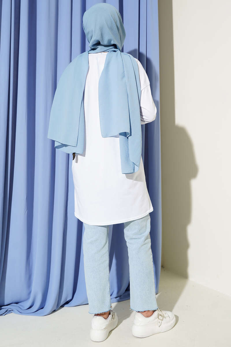 Basic Tunic with Side Slits - White