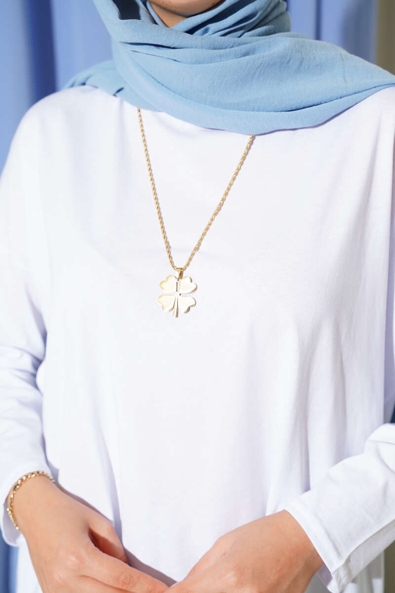 Basic Tunic with Side Slits - White