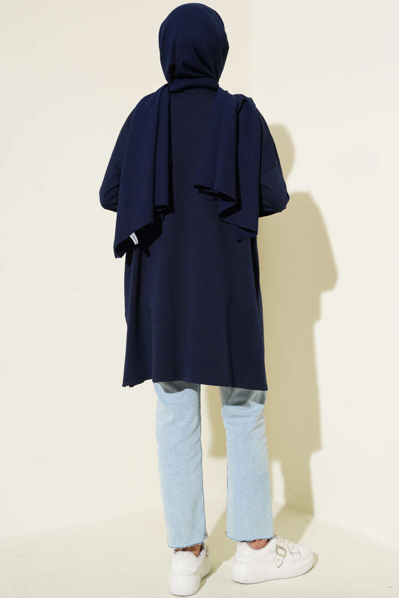 Basic Tunic with Side Slits - Navy