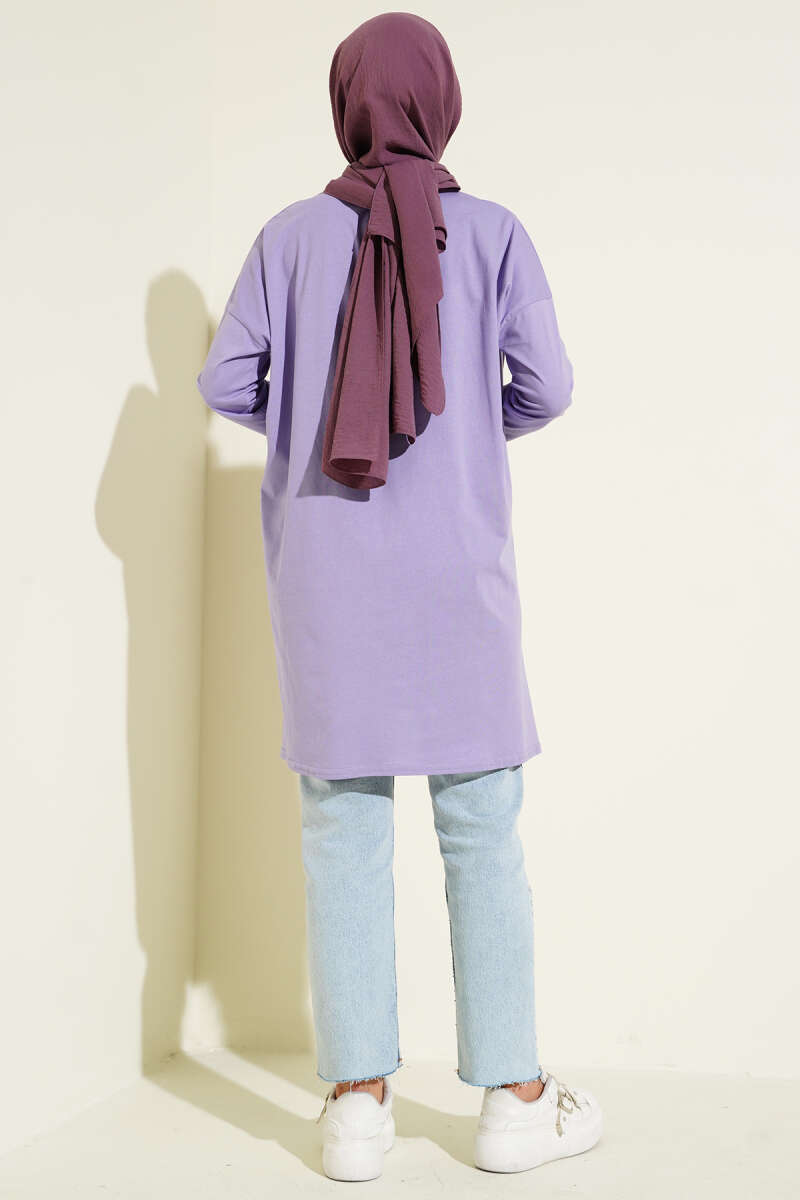 Basic Tunic with Side Slits - Lilac