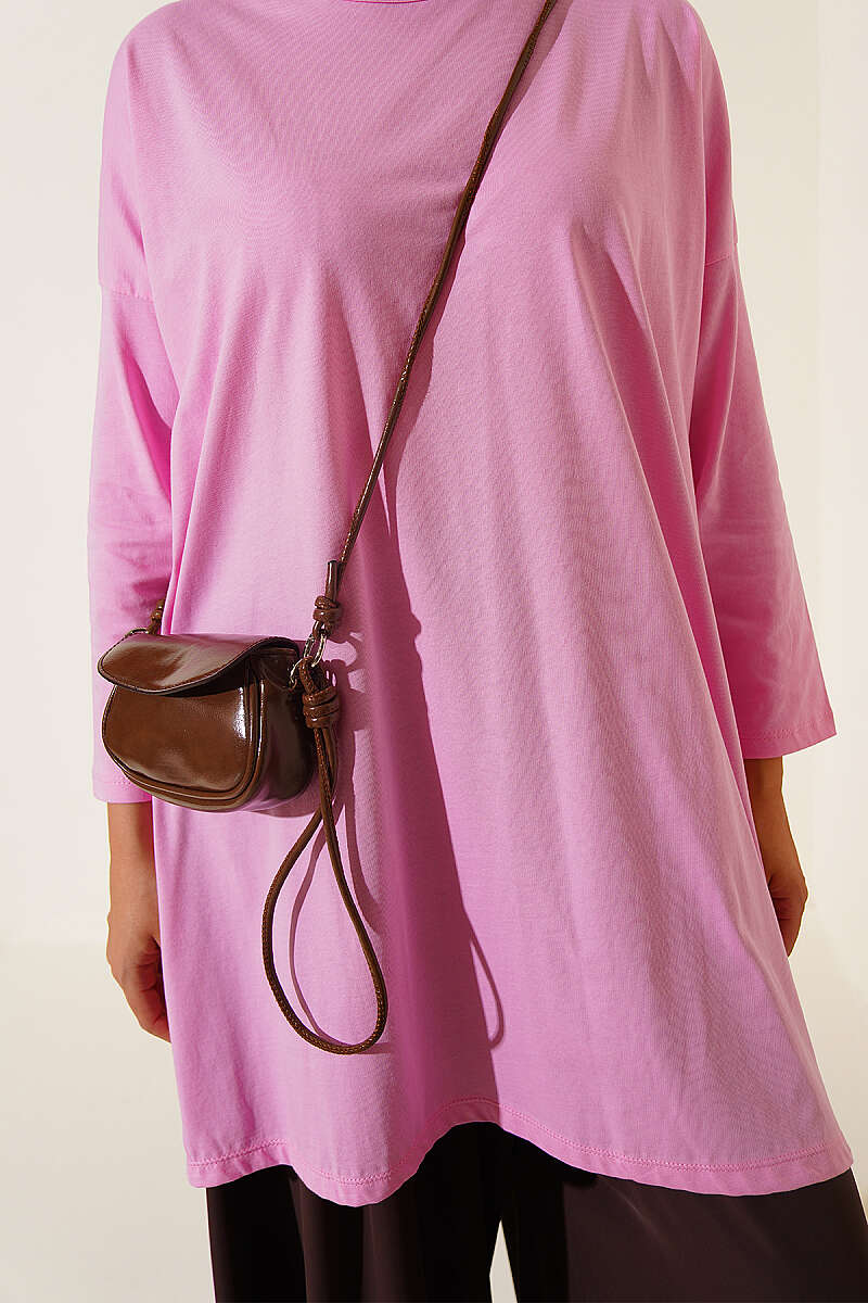 Basic Tunic with Side Slits - Pink