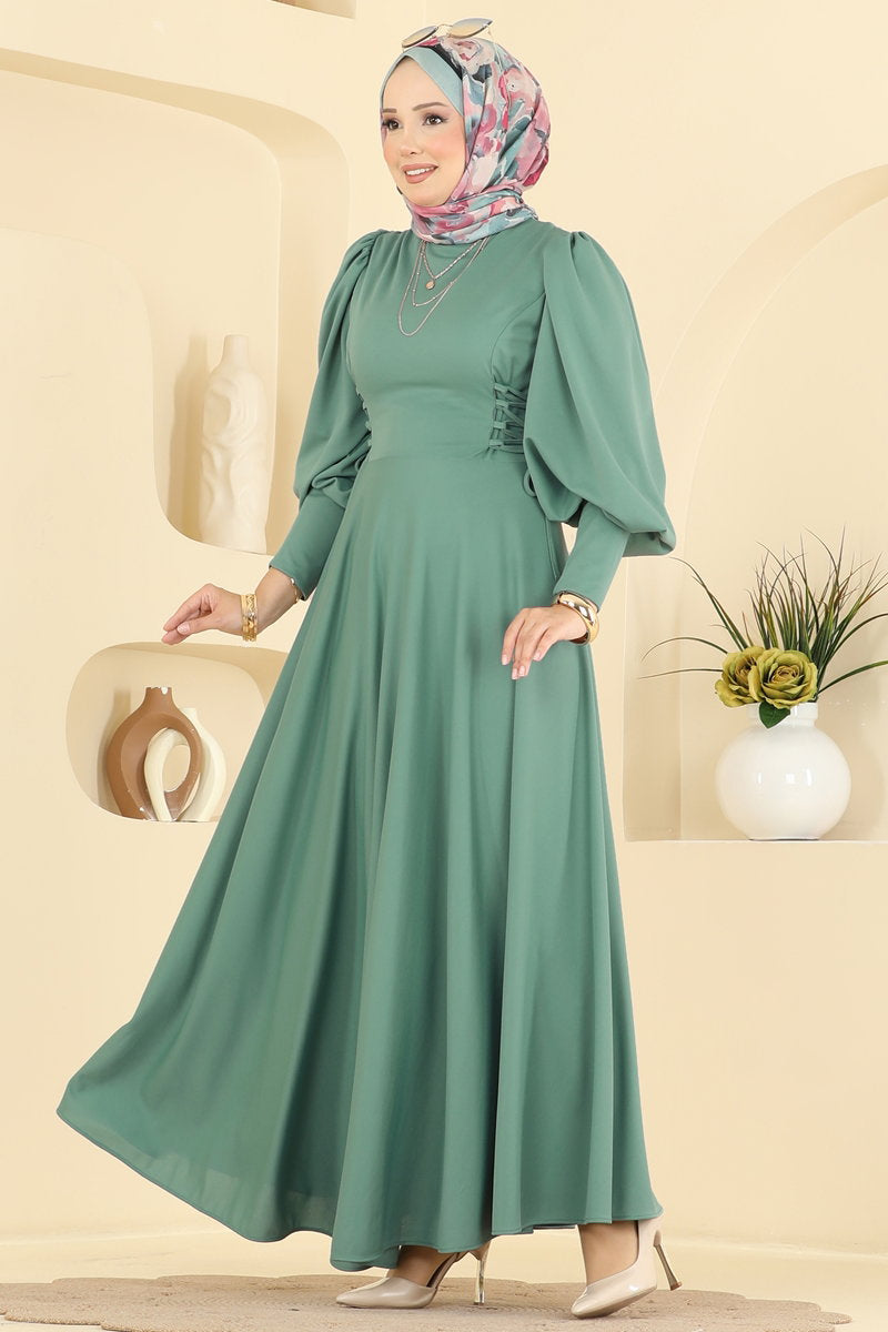 Scuba Dress with Side Tie - Mint