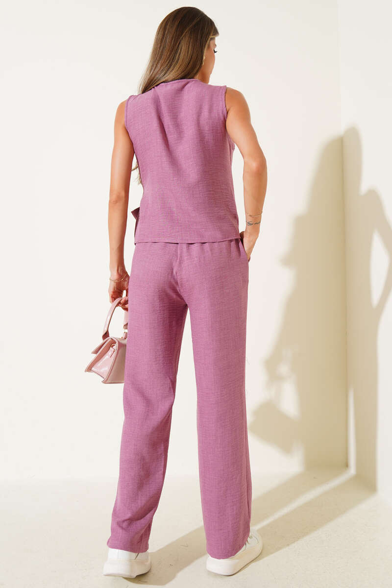 Side-Tie Two-Piece Set - Dusty Rose