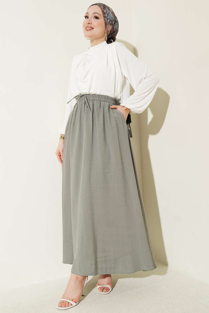 Basic Skirt with Side Pockets - Mint