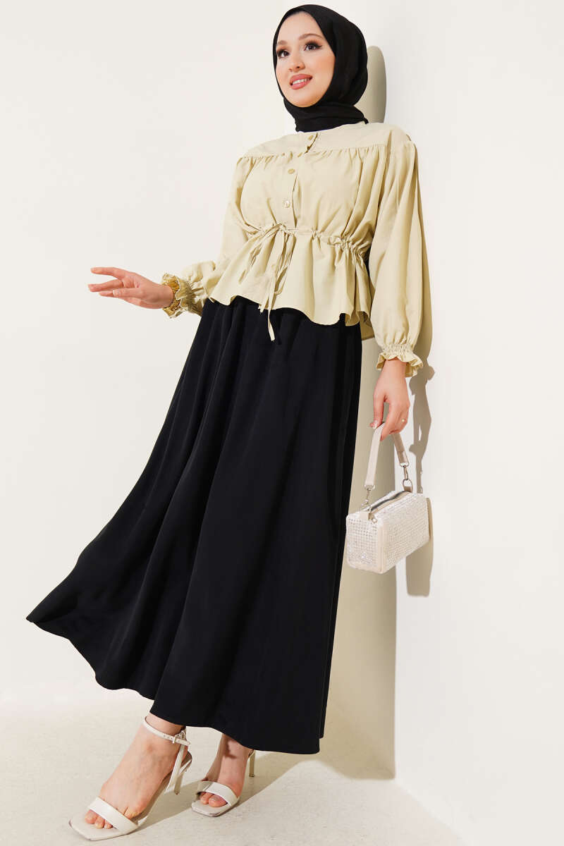 Basic Skirt with Side Pockets - Black