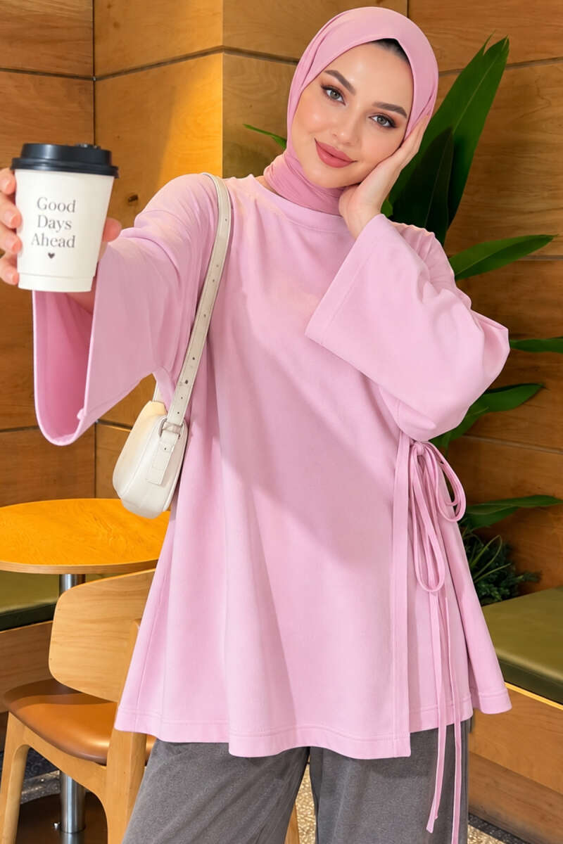 Tunic with Side Tie - Pink