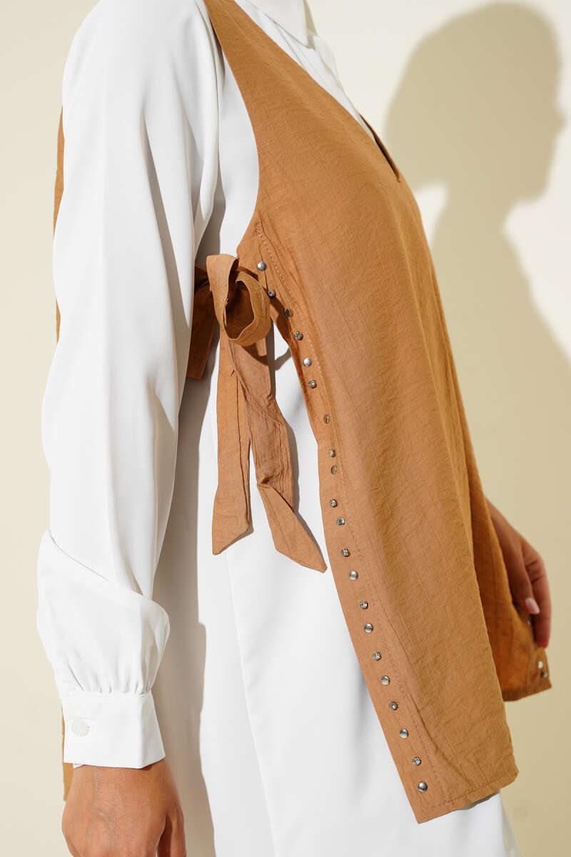 Three-Piece Set with Side Ties - Camel