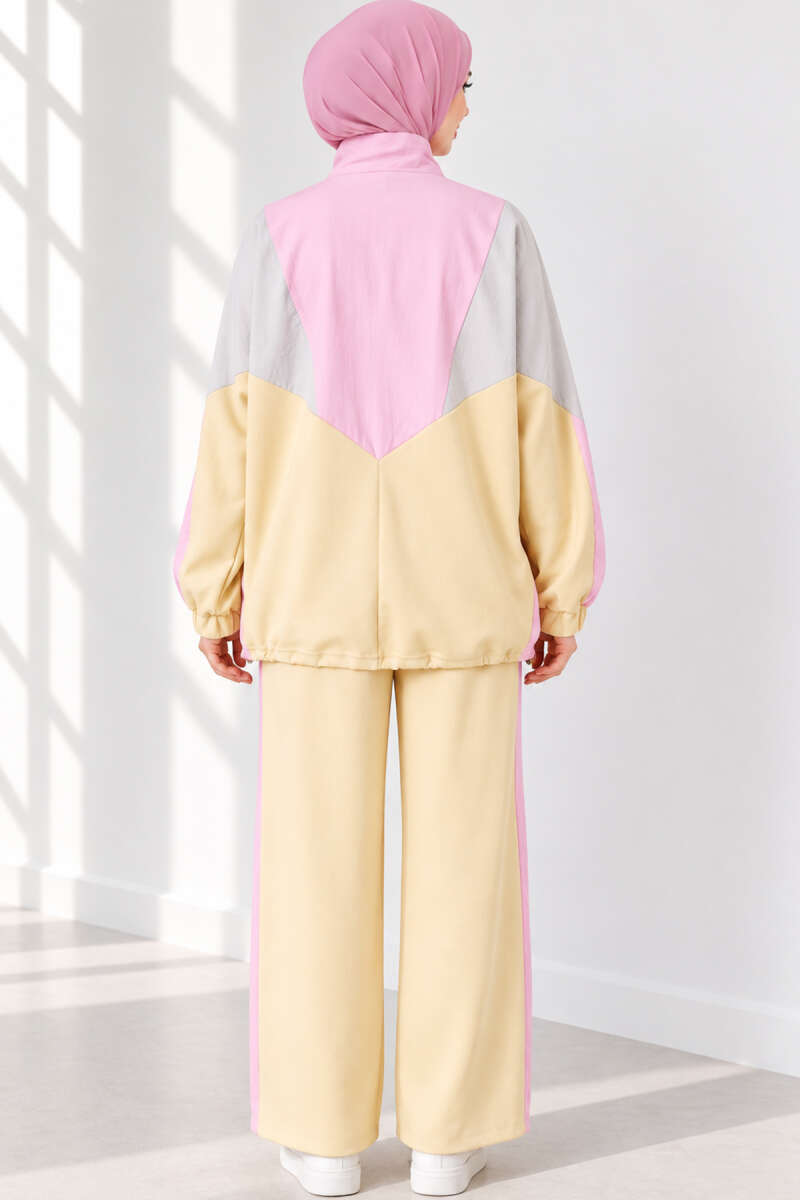 Two-Piece Set with Side Stripe Trim - Yellow