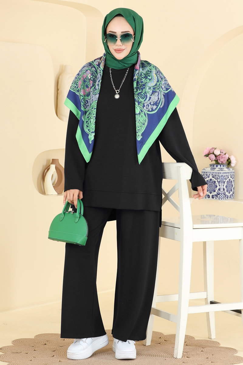 Modal Set with Side Slits - Black