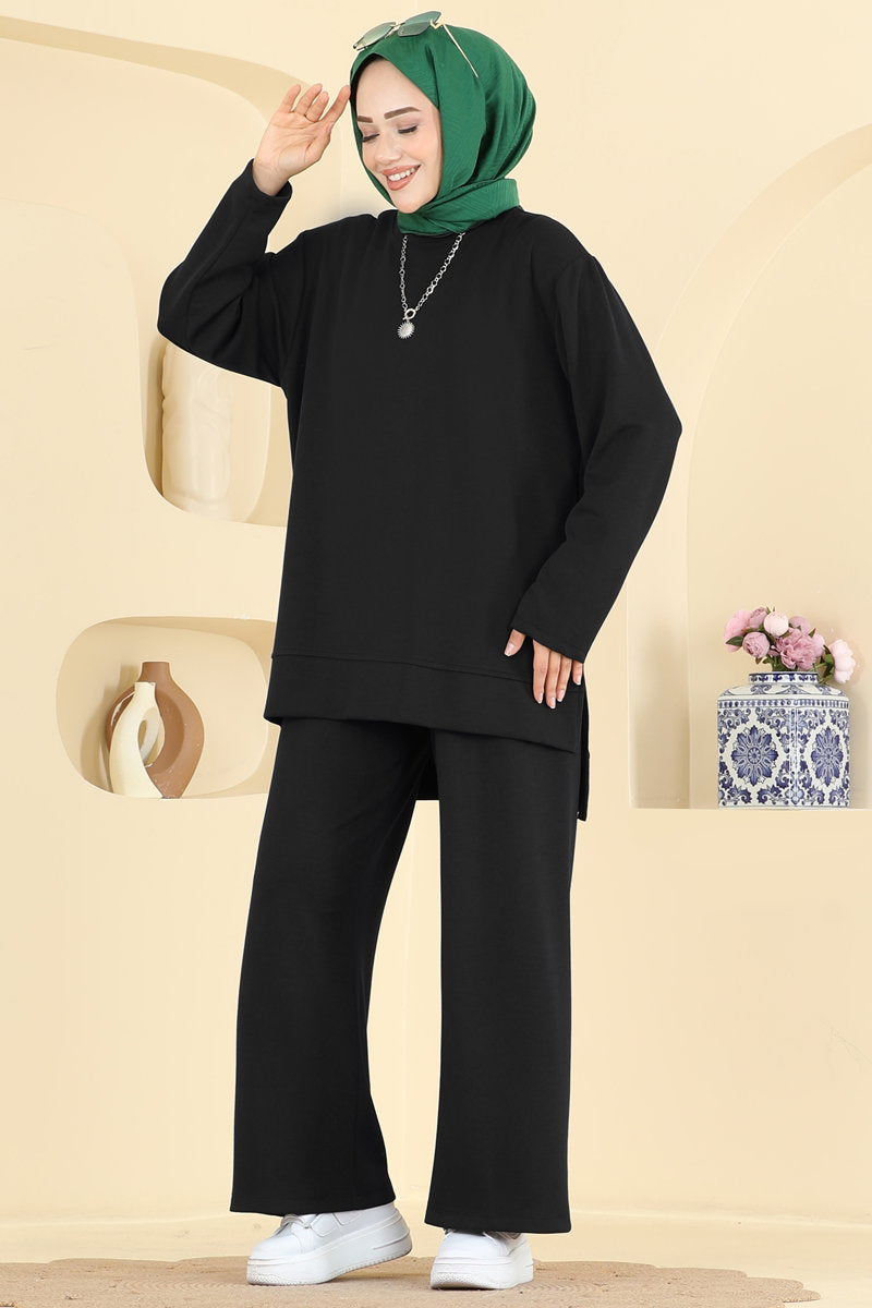 Modal Set with Side Slits - Black