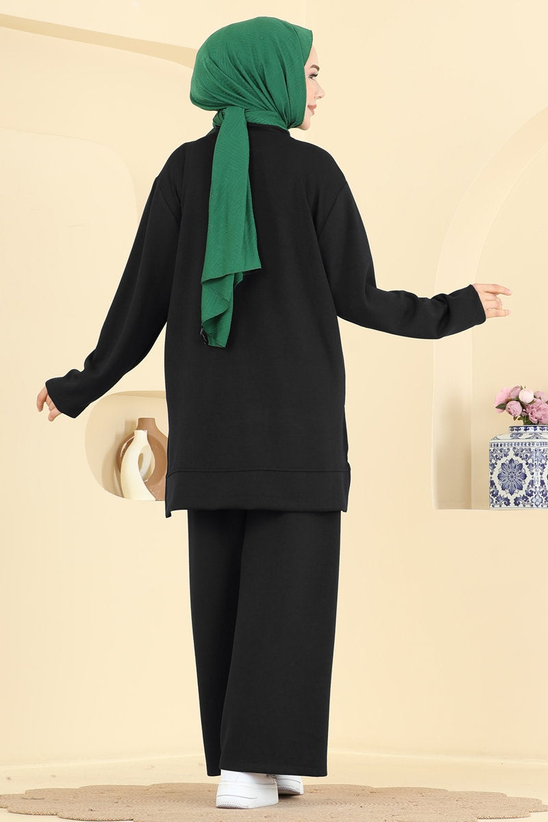Modal Set with Side Slits - Black