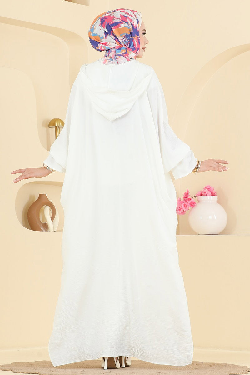 Batwing-Sleeve Three-Piece Set - Ecru