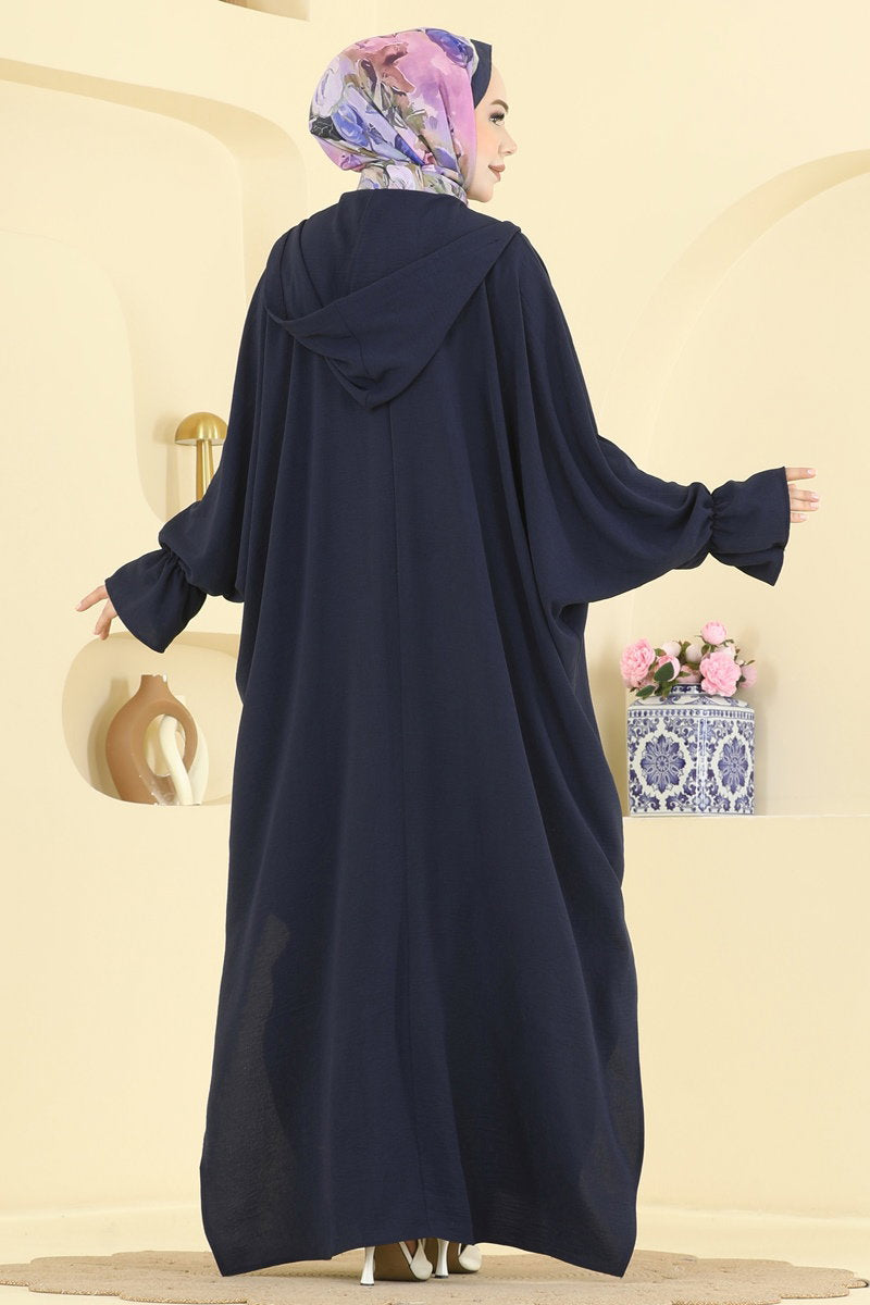 Batwing-Sleeve Three-Piece Set - Navy