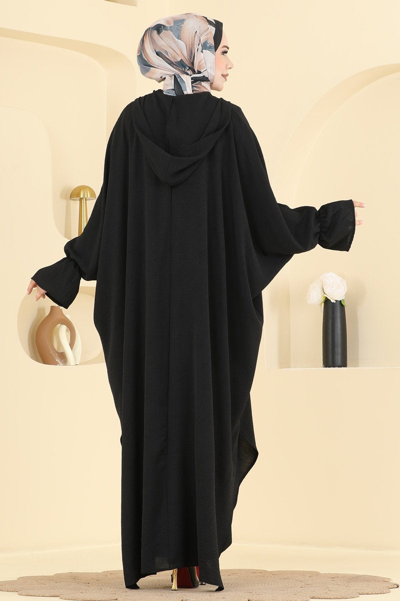 Batwing-Sleeve Three-Piece Set - Black
