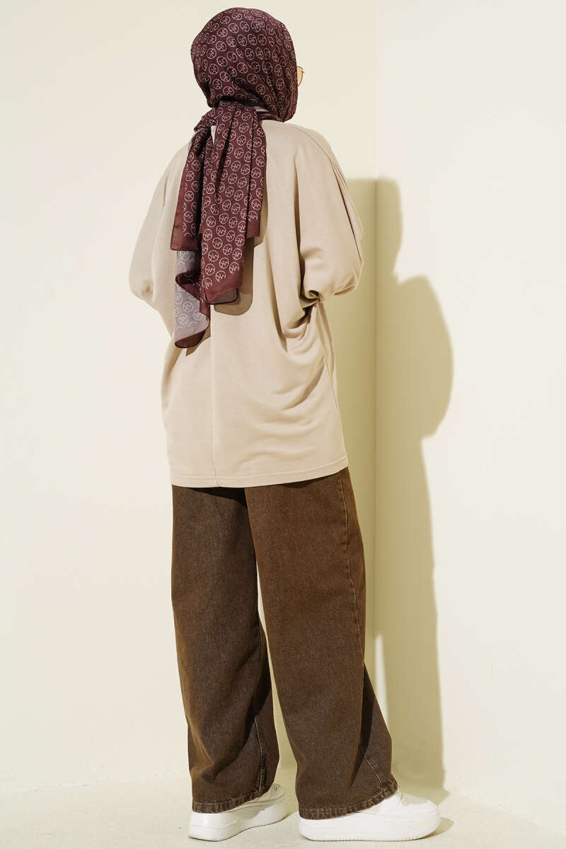 Basic Batwing Loycha Tunic - Beige