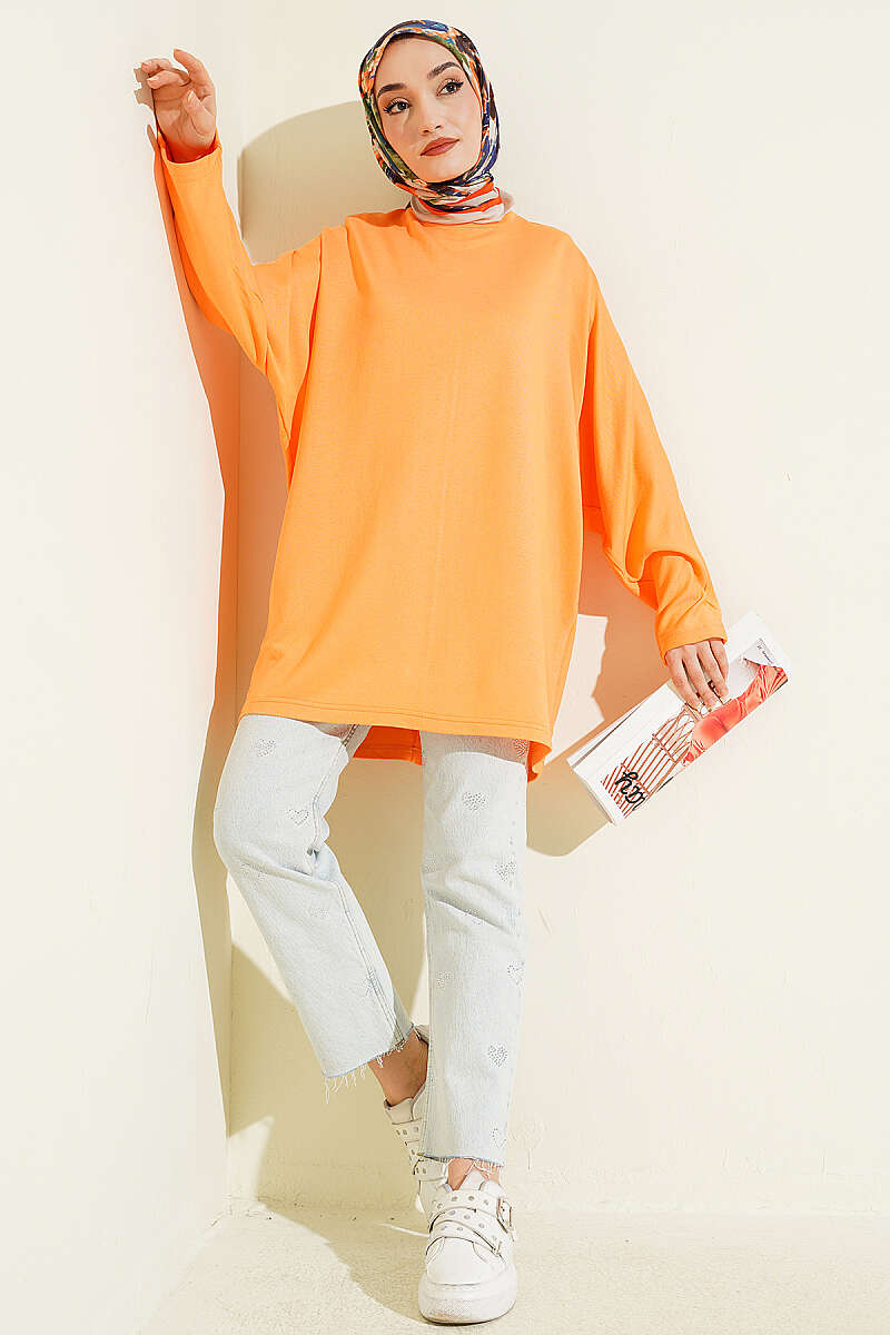 Basic Batwing Loycha Tunic - Orange