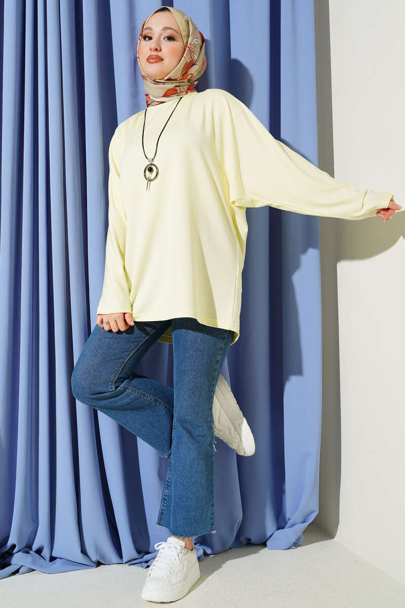 Basic Batwing Loycha Tunic - Yellow