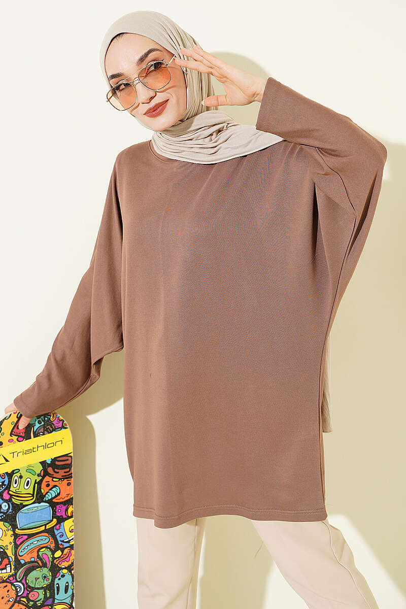 Basic Batwing Loycha Tunic - Mink