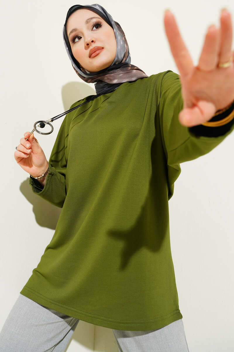 Basic Batwing Loycha Tunic - Green
