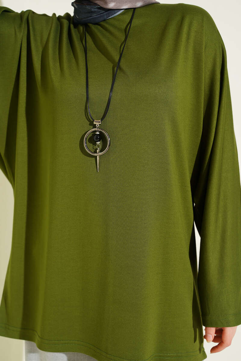 Basic Batwing Loycha Tunic - Green