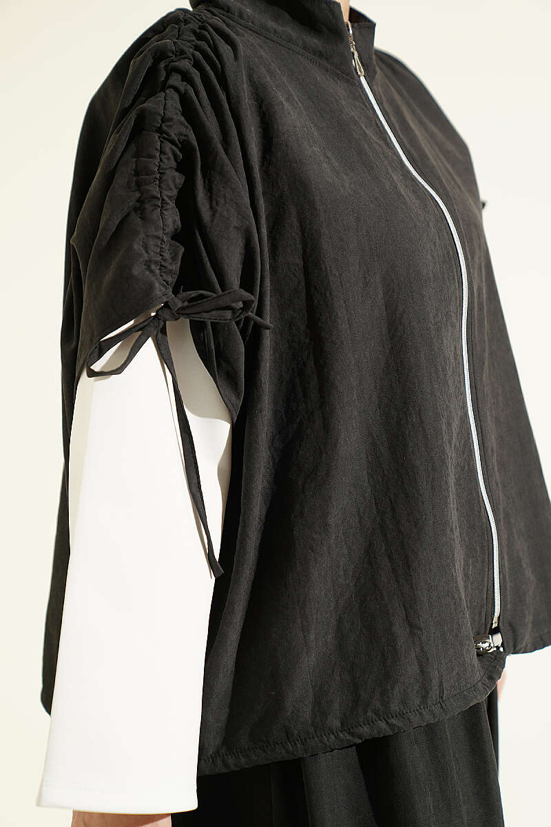 Loose Batwing Three-Piece Set - Charcoal