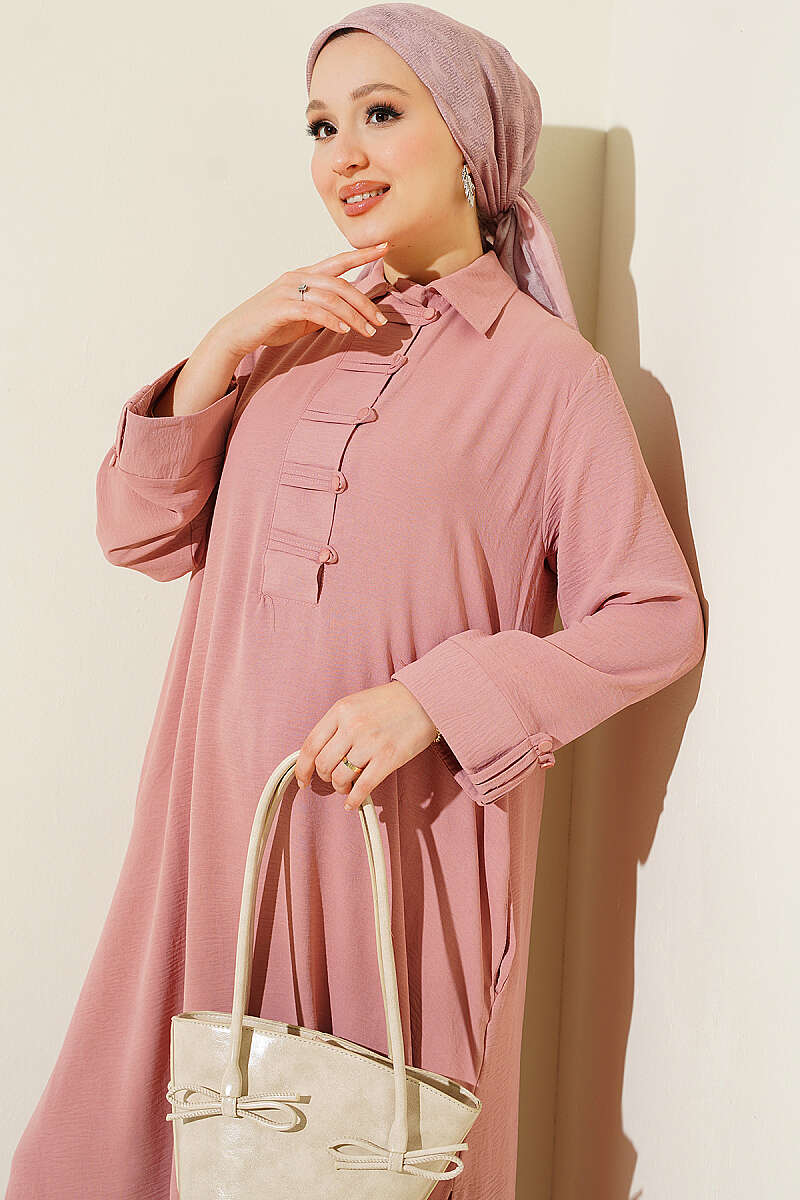 Two-Piece Set with Half Rivet Buttons - Dusty Rose