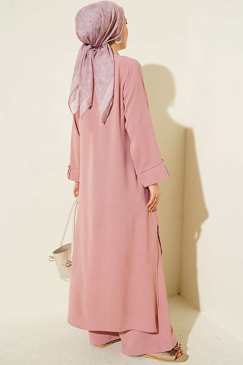 Two-Piece Set with Half Rivet Buttons - Dusty Rose