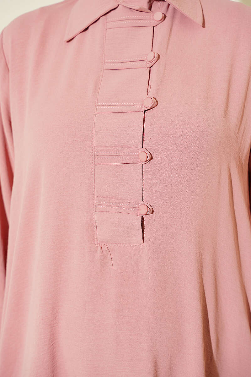 Two-Piece Set with Half Rivet Buttons - Dusty Rose