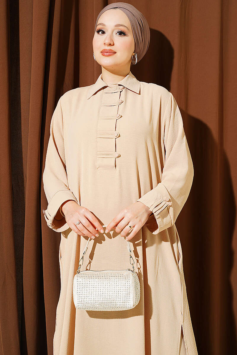Two-Piece Set with Half Rivet Buttons - Latte