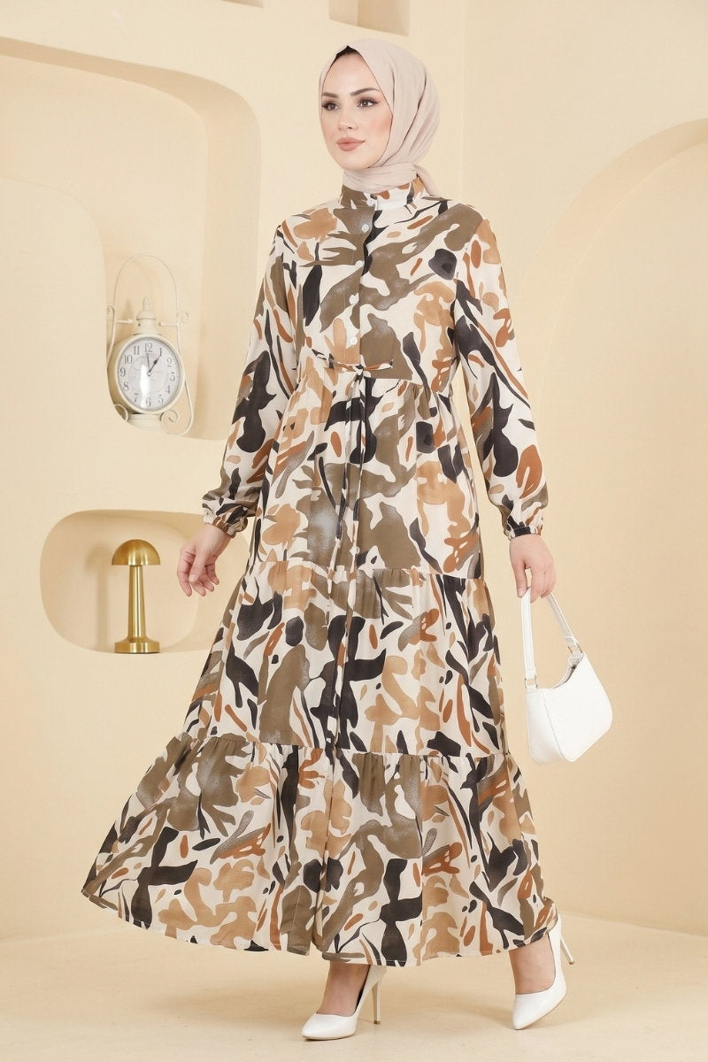 Half-Button Modal Dress - Mink