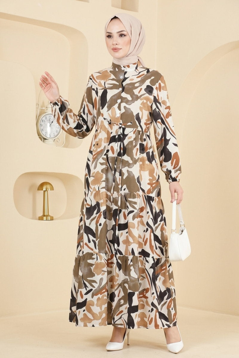 Half-Button Modal Dress - Mink