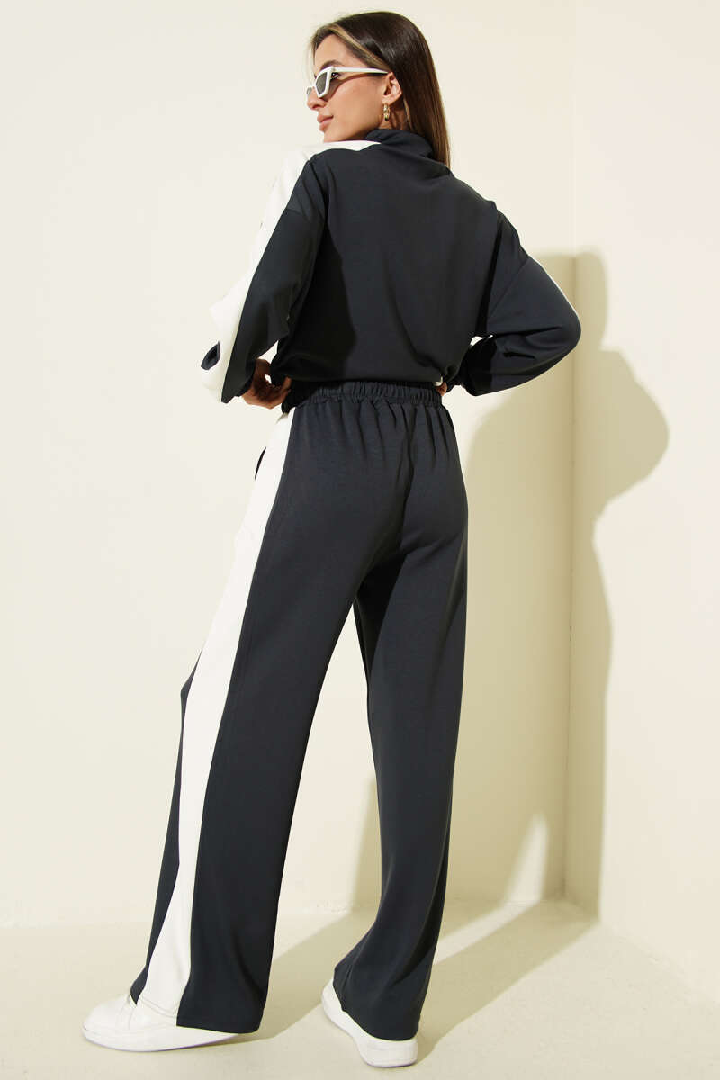 Half-Zip Loycha Sweat Two-Piece Set - Charcoal