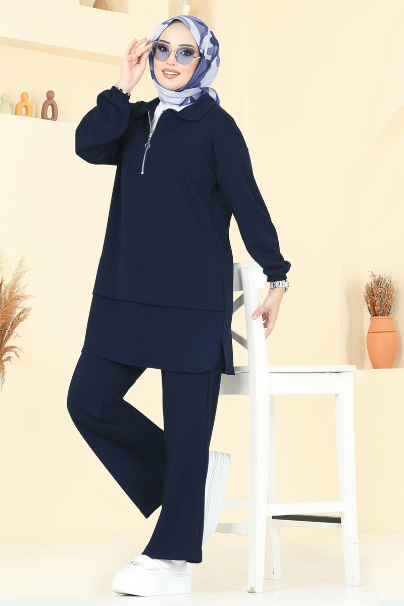 Half-Zip Modal Set - Dark Navy