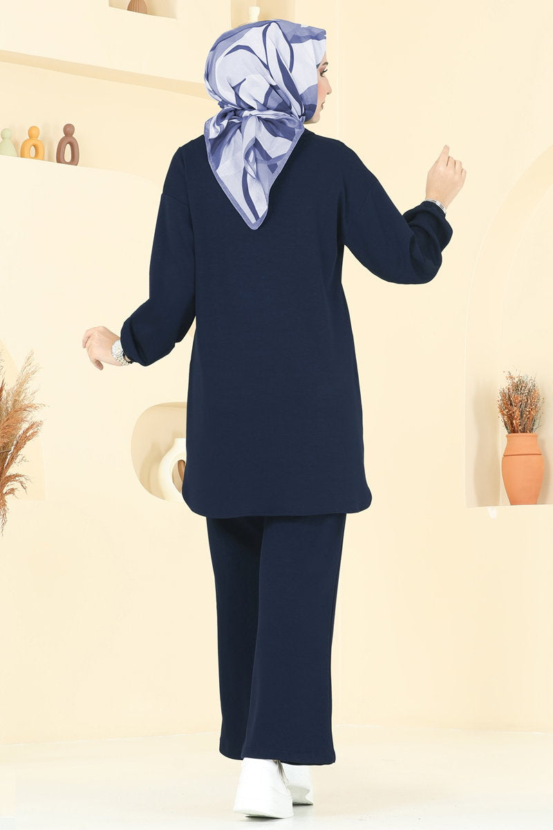Half-Zip Modal Set - Dark Navy