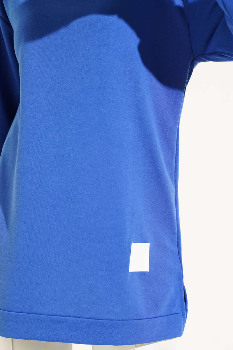 Lettering Print Tunic with Badge - Saxe Blue