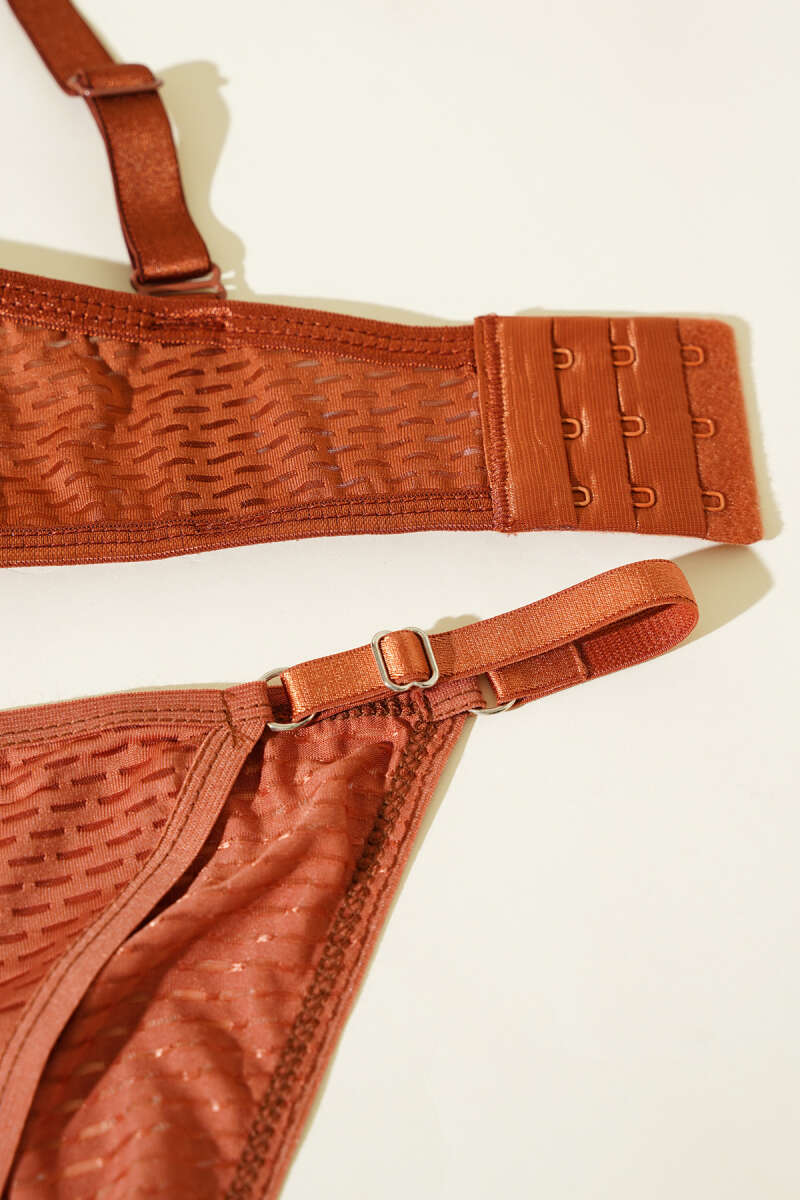 Unpadded One-Piece Bra Set - Copper