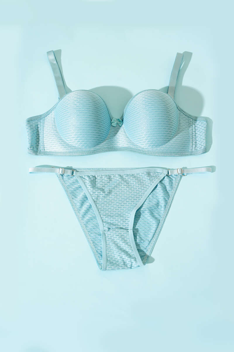 Unpadded One-Piece Bra Set - Mint