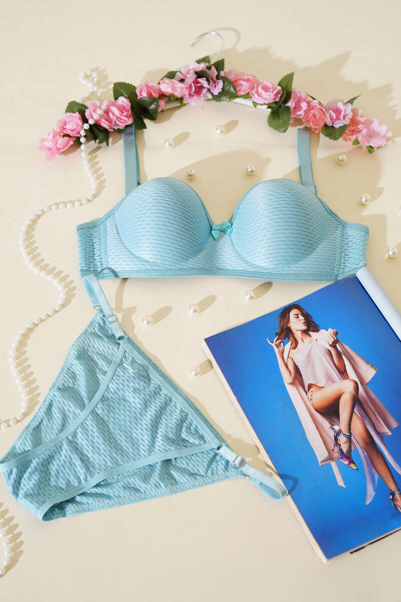 Unpadded One-Piece Bra Set - Mint