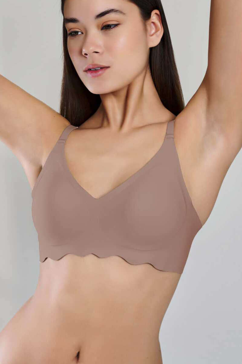 Yeni İnci Bra Woow Wireless Bra - Mink