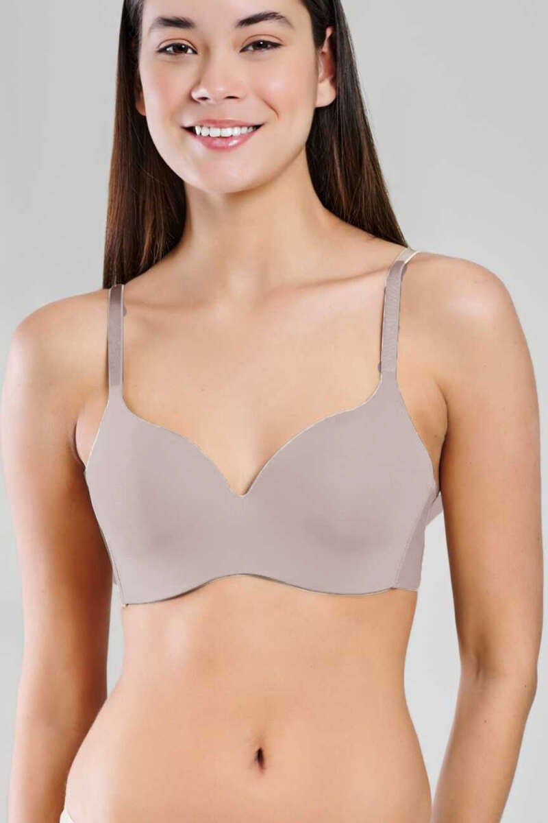 Yeni İnci Bra Woow Thin-Strap Bra - Mink