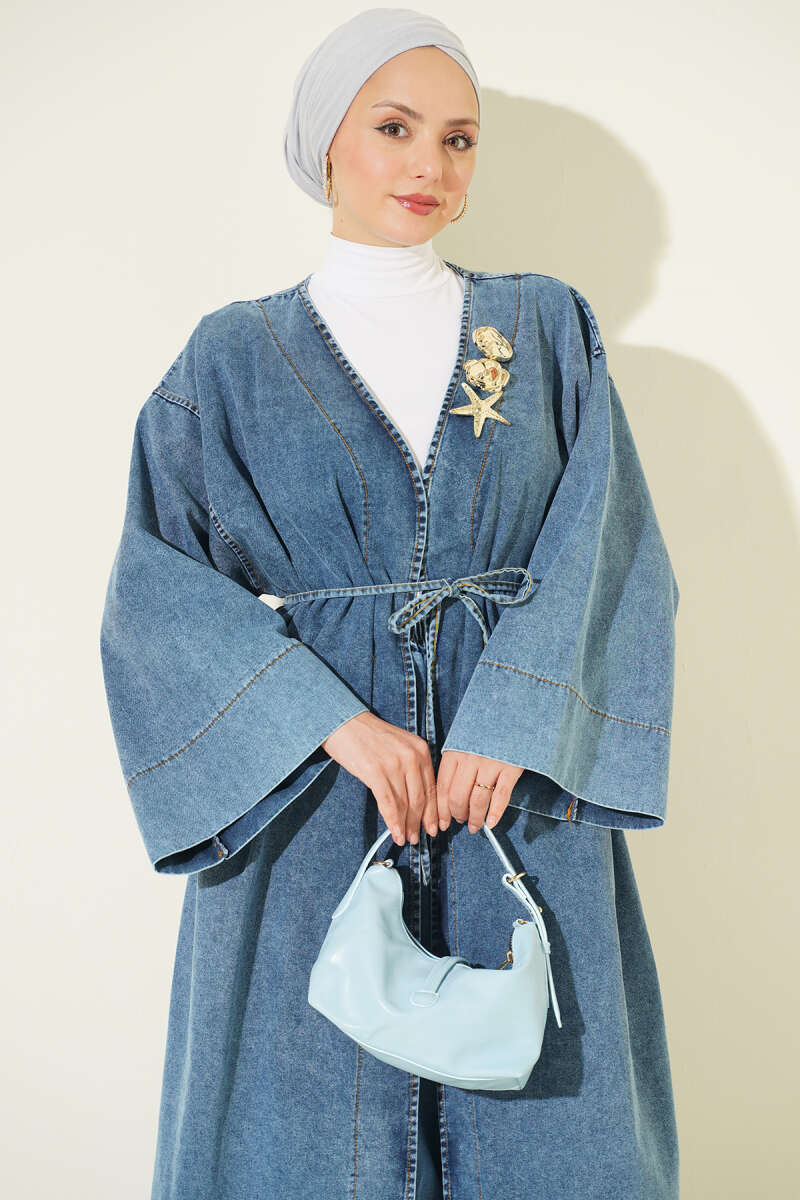 Two-Piece Set with Star Brooch - Blue