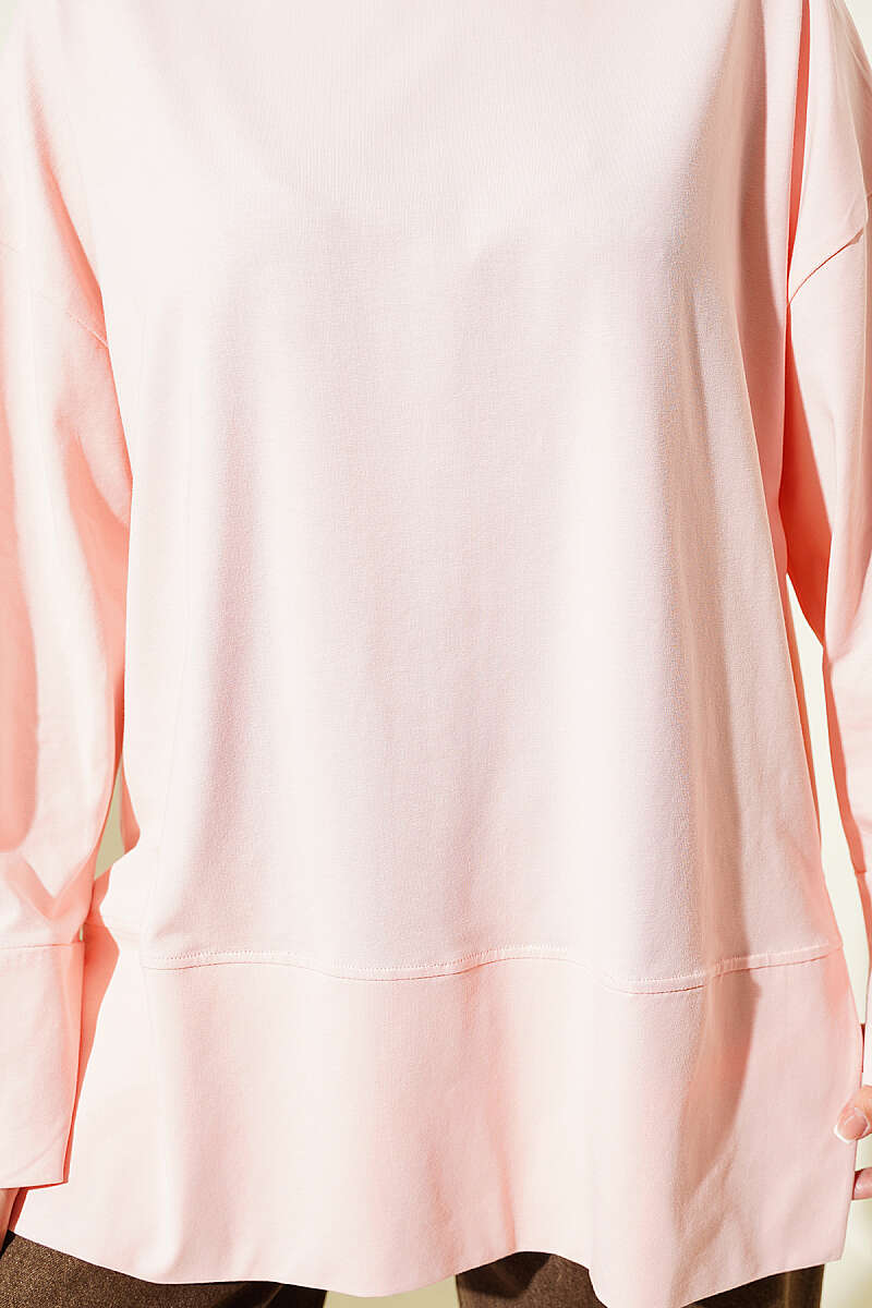 Basic Tunic with Slit Detail - Powder
