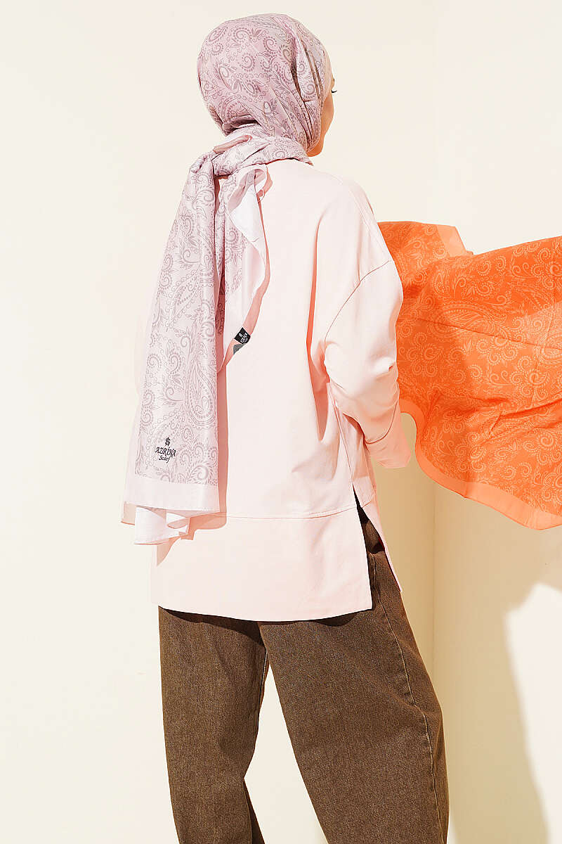 Basic Tunic with Slit Detail - Powder
