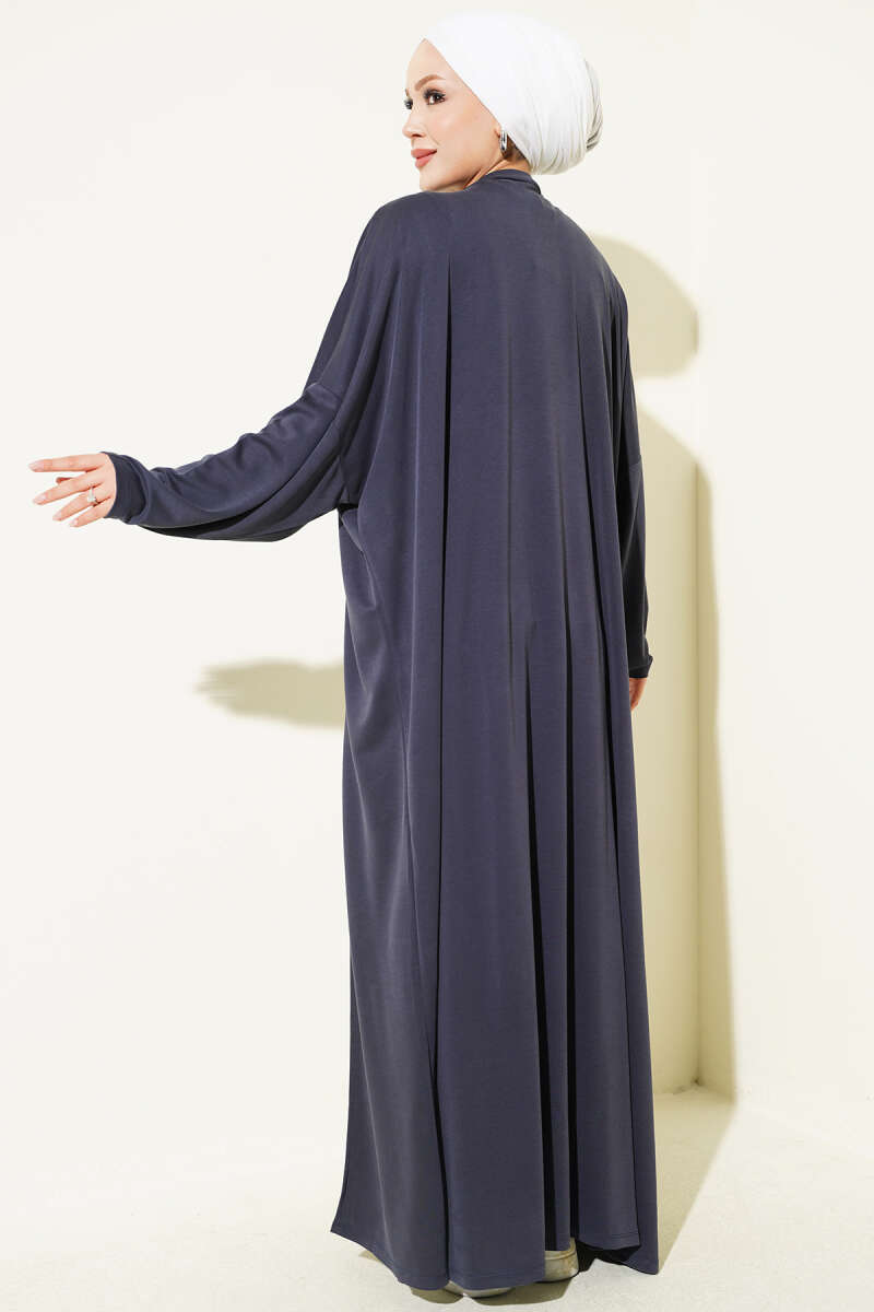 Two-Piece Set with Slit Detail - Navy