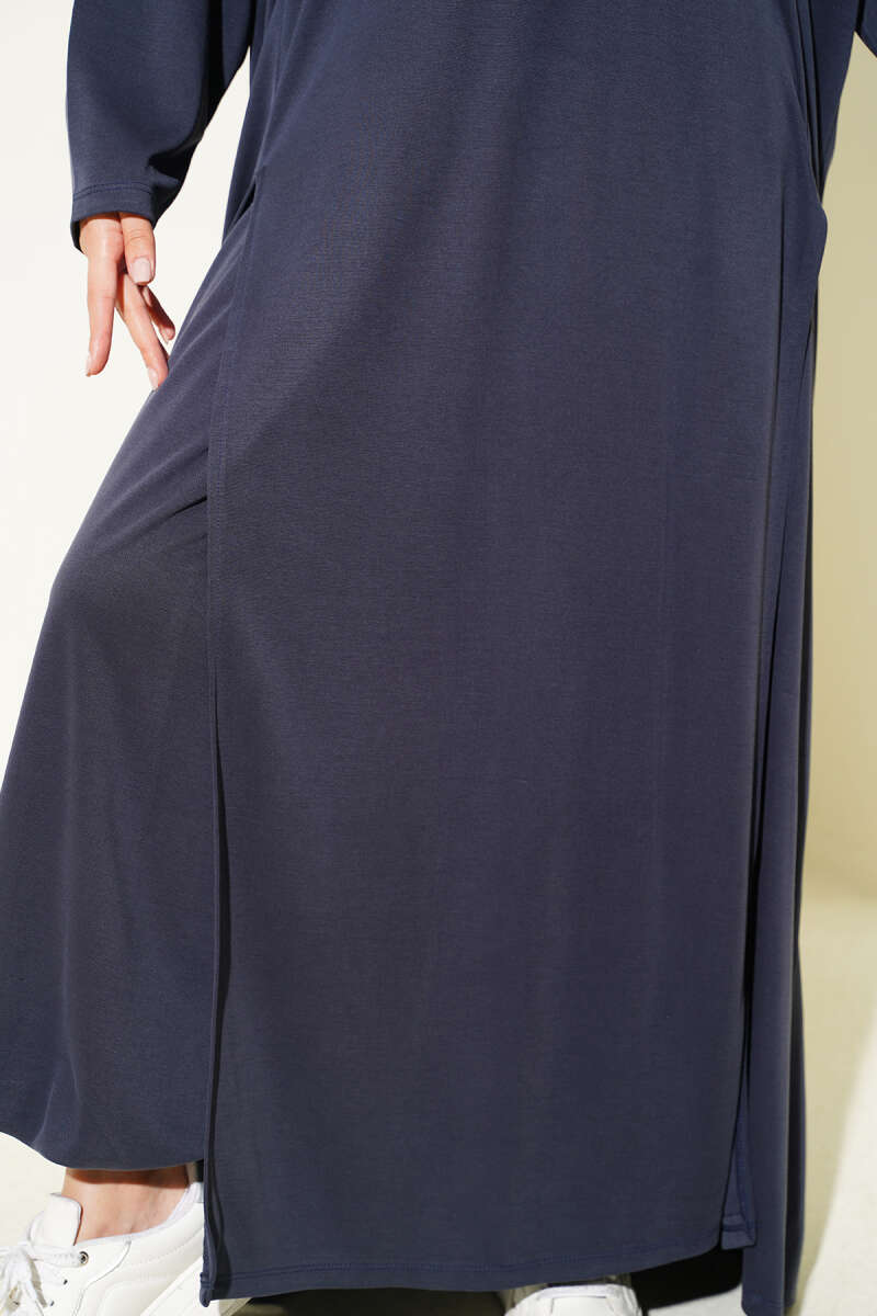 Two-Piece Set with Slit Detail - Navy