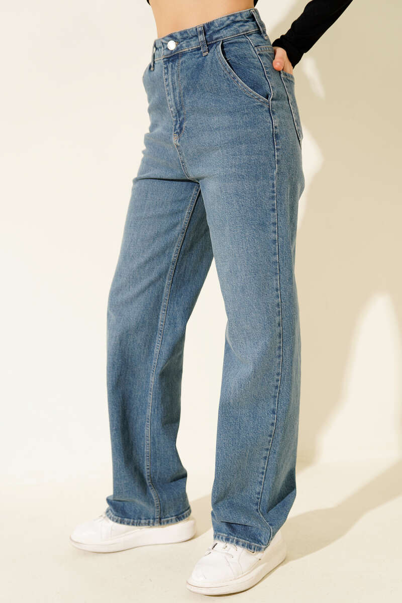 High-Waist Baggy Pants - Tinted Wash