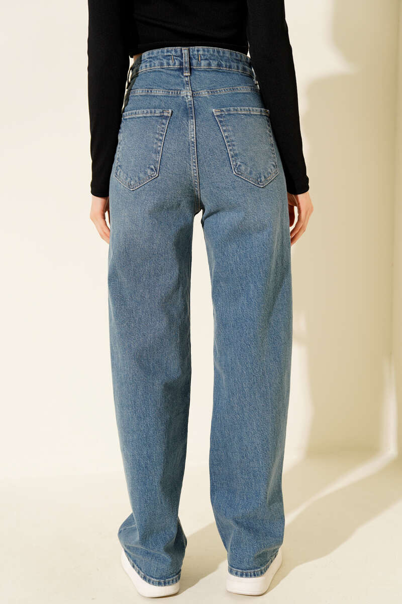 High-Waist Baggy Pants - Tinted Wash