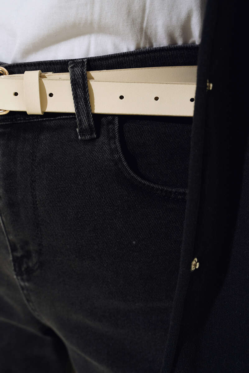 High-Waist Jeans - Smoke Grey