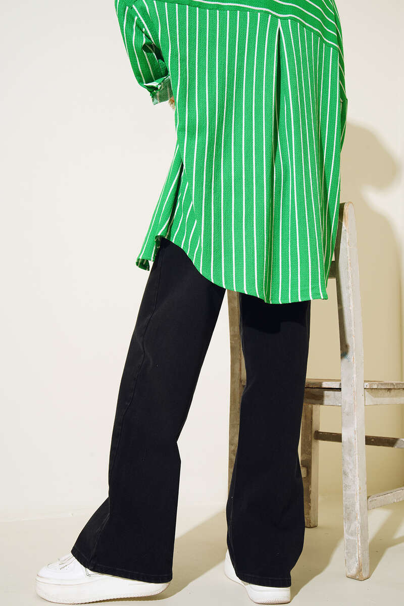 High-Waist Palazzo Trousers - Smoke Grey