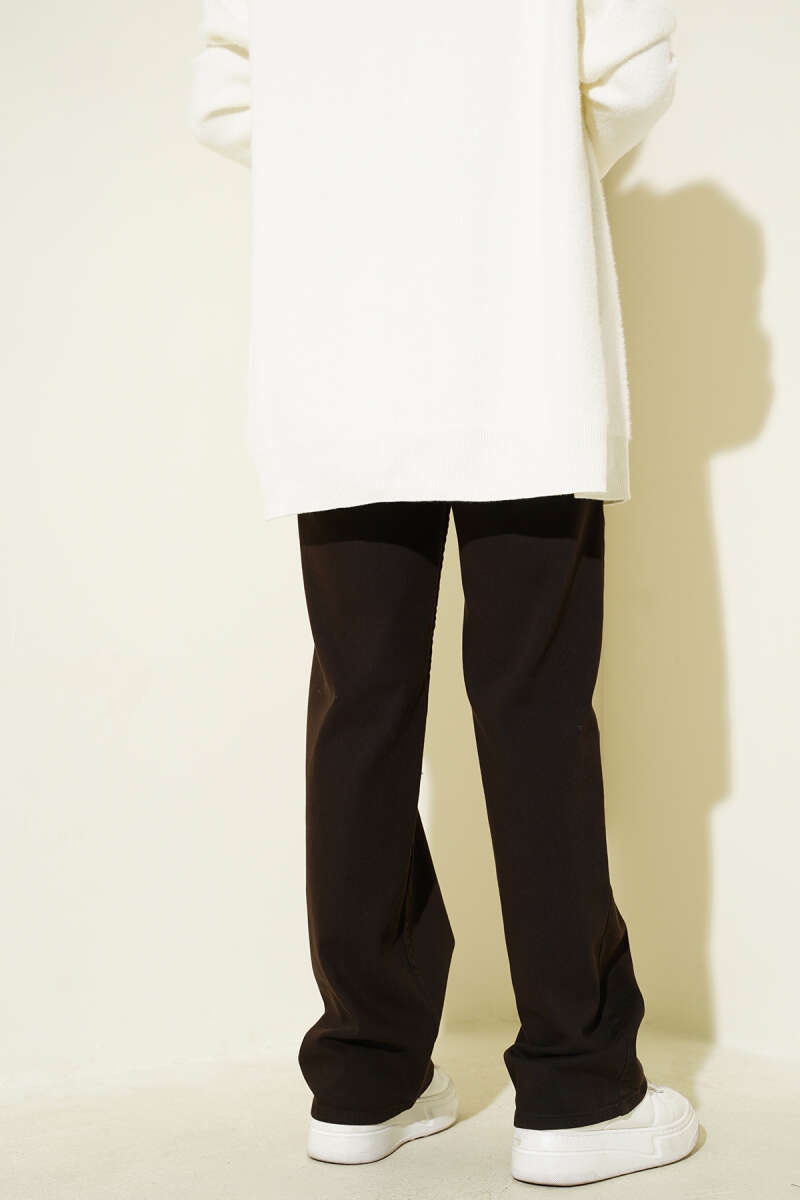 High-Waist Palazzo Trousers - Brown